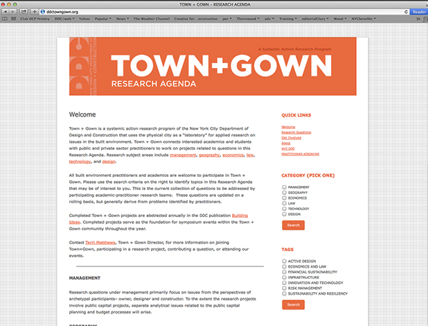 Webmaster for Town + Gown - Wordpress featuring Faceted Search Feature