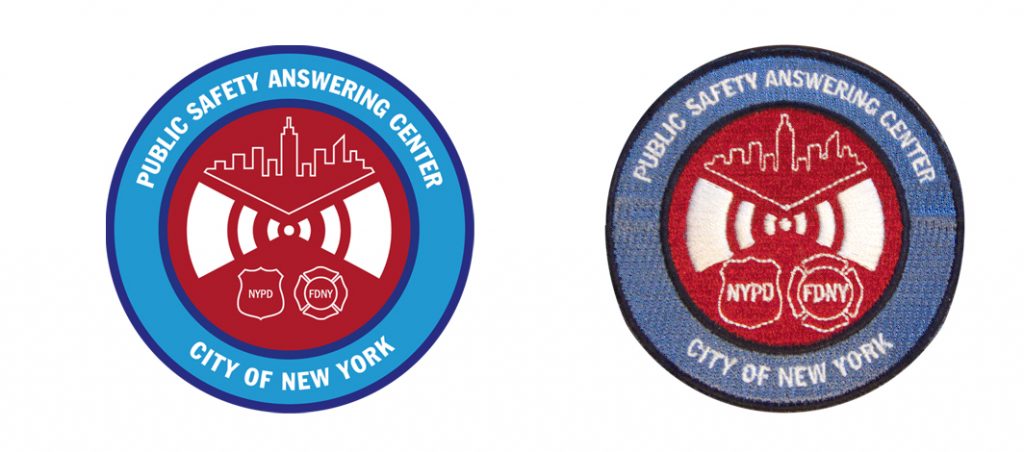 Part of a full branding program for NYPD & FDNY call center including emblem for the division and patch for uniforms